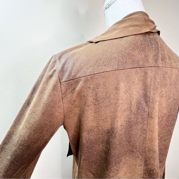 Bagatelle Faux Suede Draped Front Brown Western Jacket Small - Picture 7 of 12